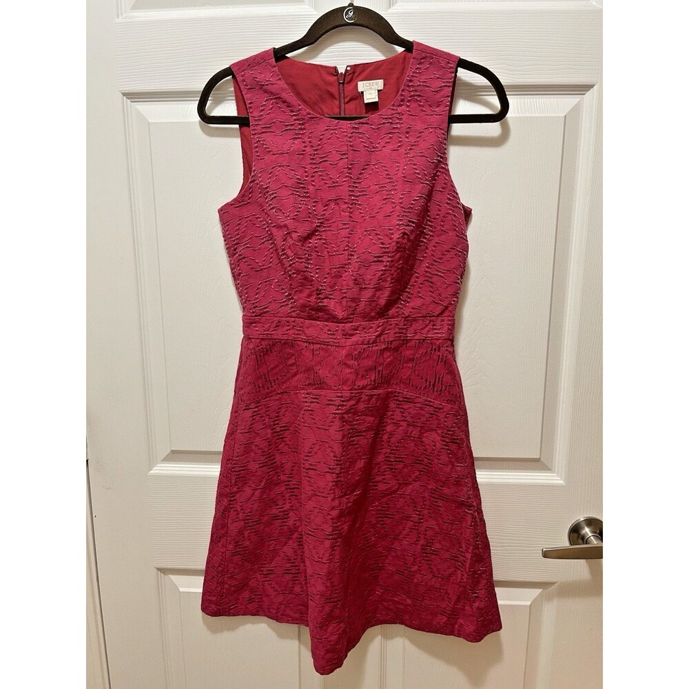 J Crew Womens Sleeveless Zipped Dress Red Size 0 Red
